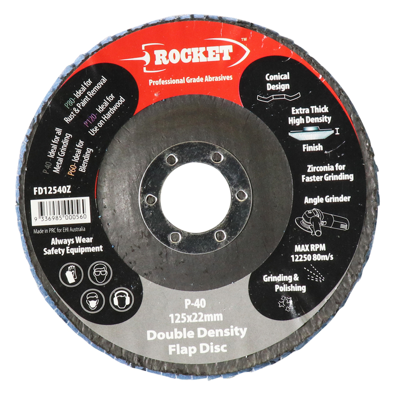 Rocket 125mm Flap Discs 40 Grit Suits Angle GrinderS