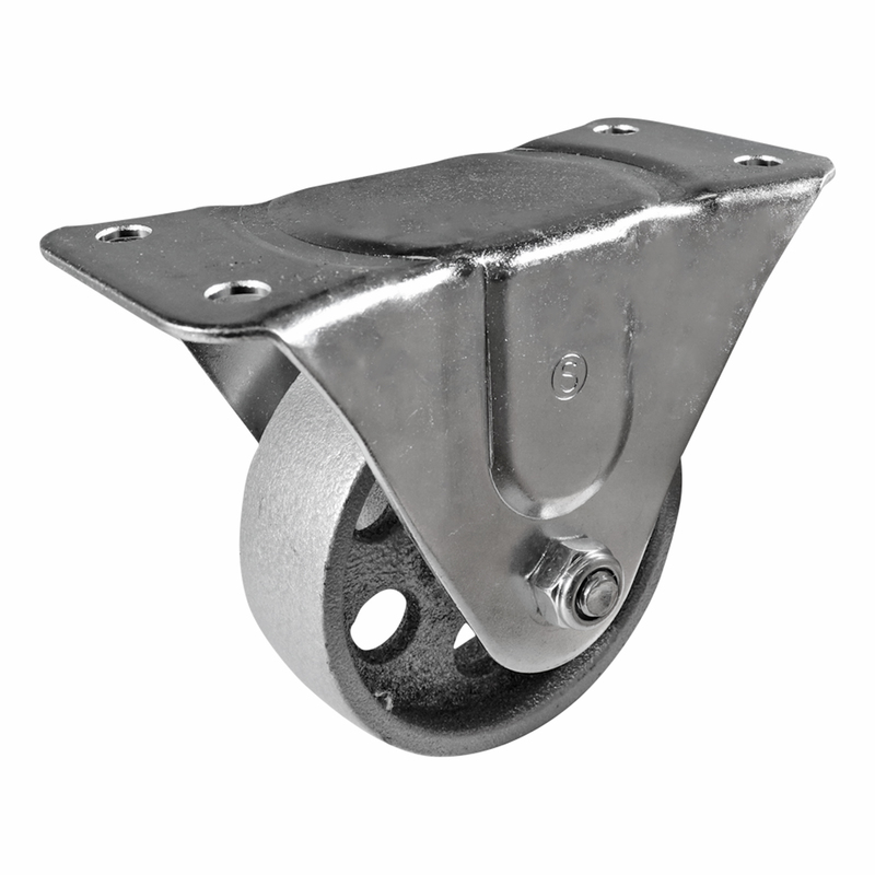 Easyroll 100mm Cast Iron Fixed Plate Mount Castors I2 Series 225kg 1PC