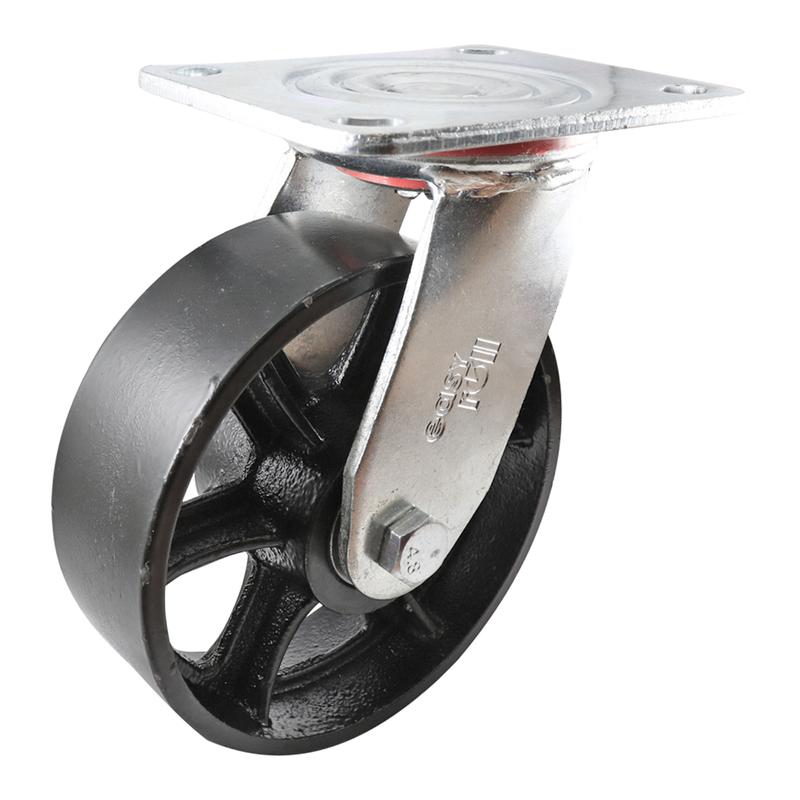 Easyroll 100mm Cast Iron Swivel Plate Mount Castors J3 Series 320kg 1PC