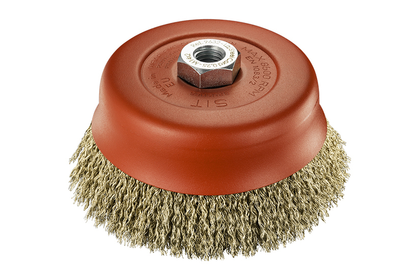 SIT Brass Crimped Cup Brush 100mm x M14 1PC