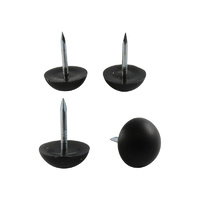 Surface Gard 16mm Black Nail-On Round Bumpers 4PCS