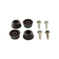 Surface Gard 19mm Brown Screw-In Round Bumpers 4PC