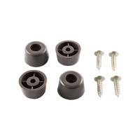 Surface Gard 22mm Brown Screw-In Round Bumpers 4PC