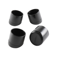 Surface Gard 19mm Black Angled Round Chair Tips 4P