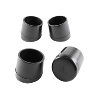 Surface Gard 22mm Black Angled Round Chair Tips 4P