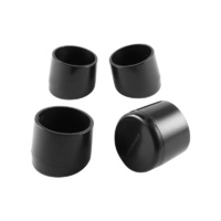 Surface Gard 25mm Black Angled Round Chair Tips 4P