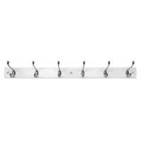 Adoored 6 Hook Rails - White 1PC
