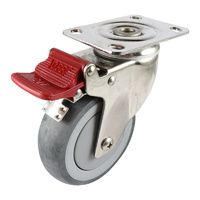 Easyroll 100mm Grey Rubber G7 Series Castors 100kg 1PC