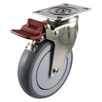 Easyroll 125mm Grey Rubber G7 Series Castors 100kg 1PC