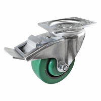 Easyroll 100mm Green Reflex Rubber I3 Series Castors 170kg 1PC