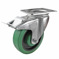 Easyroll 125mm Green Reflex Rubber I3 Series Castors 200kg 1PC