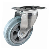 Easyroll 160mm Grey Rubber I4 Series Castors 160kg 1PC