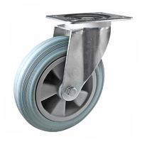 Easyroll 200mm Grey Rubber I4 Series Castors 200kg 1PC