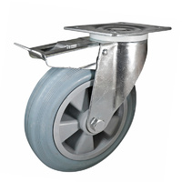 Easyroll 200mm Grey Rubber I4 Series Castors 200kg 1PC