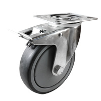 Easyroll 125mm Grey Rubber I4 Series Castors 100kg 1PC