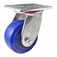 Easyroll 100mm Blue Elastic Rubber J2 Series Castors 200kg 1PC