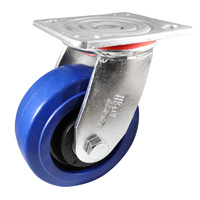 Easyroll 125mm Blue Elastic Rubber J2 Series Castors 240kg 1PC