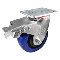 Easyroll 125mm Blue Elastic Rubber J2 Series Castors 240kg 1PC