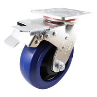 Easyroll 150mm Blue Elastic Rubber J2 Series Castors 300kg 1PC