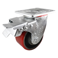 Easyroll 100mm Urethane on Cast Iron J2 Series Castors 320kg 1PC