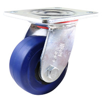 Easyroll 100mm Blue Elastic Rubber J3 Series Castors 200kg 1PC