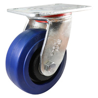 Easyroll 125mm Blue Elastic Rubber J3 Series Castors 240kg 1PC