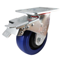 Easyroll 125mm Blue Elastic Rubber J3 Series Castors 240kg 1PC