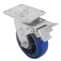 Easyroll 150mm Blue Elastic Rubber J3 Series Castors 300kg 1PC