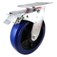 Easyroll 200mm Blue Elastic Rubber J3 Series Castors 500kg 1PC