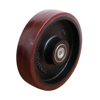 250mm Red Urethane On Cast Iron Wheel Precision Bearing 1200kg 1PC