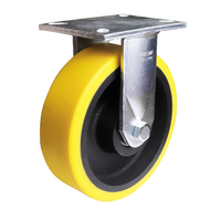 Easyroll 250mm Urethane on Cast Iron Fixed Plate Mount X1 Series Castors 2000kg 1PC