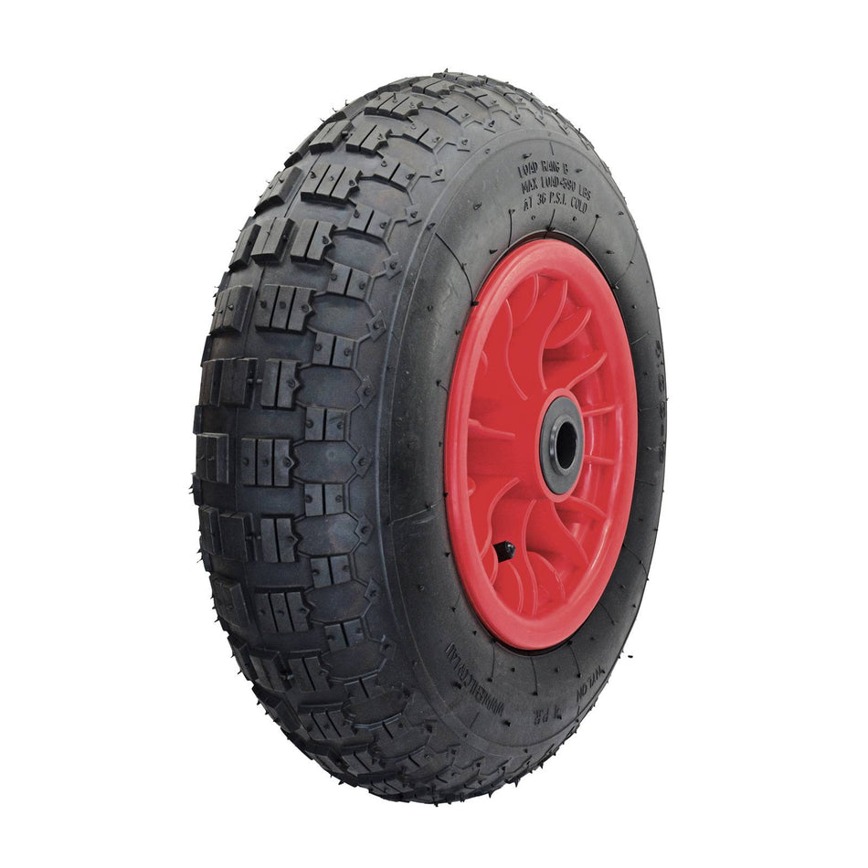 Easyroll 4.00x8" Pneumatic Nylon Wheel 1" Bush 180kg