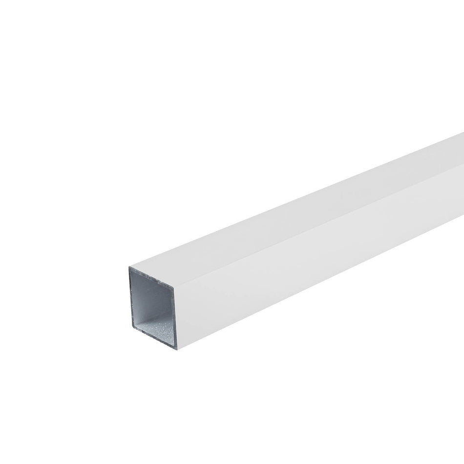 Metal Mate 25.4 x 25.4 x 1.2mm x 0.6m White Aluminium Connect-It Square Tube - 600mm