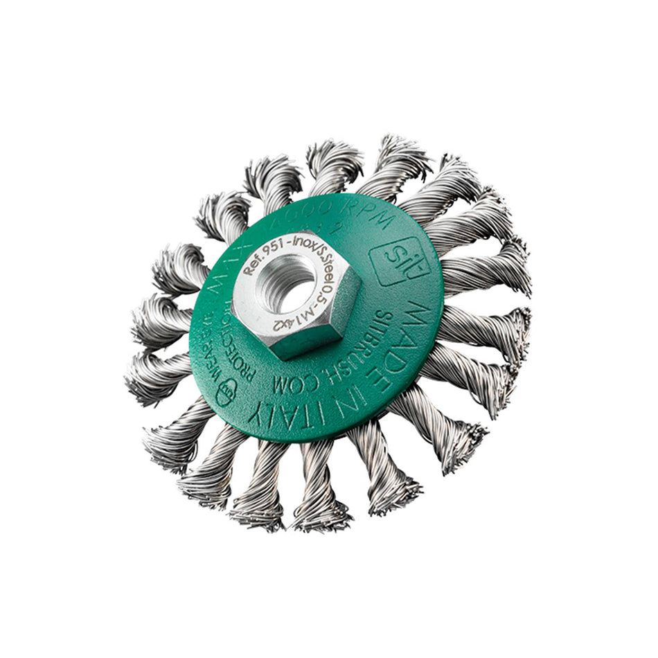 SIT Stainless Steel Twist Knot Conical Brush 95mm x M14