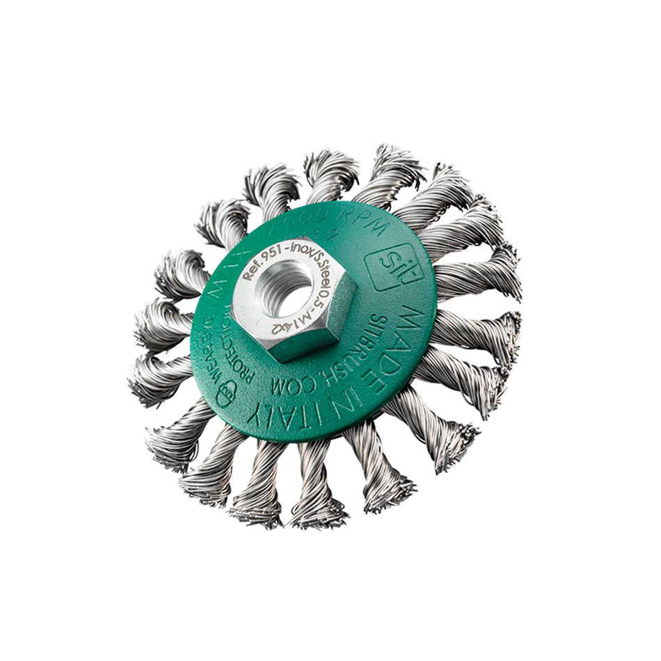 SIT Stainless Steel Twist Knot Conical Brush 95mm x M14