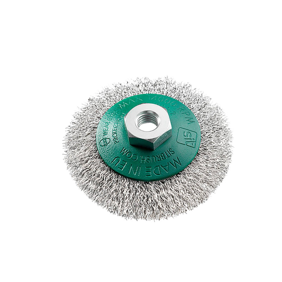 SIT Stainless Steel Crimped Conical Brush 120mm x M14