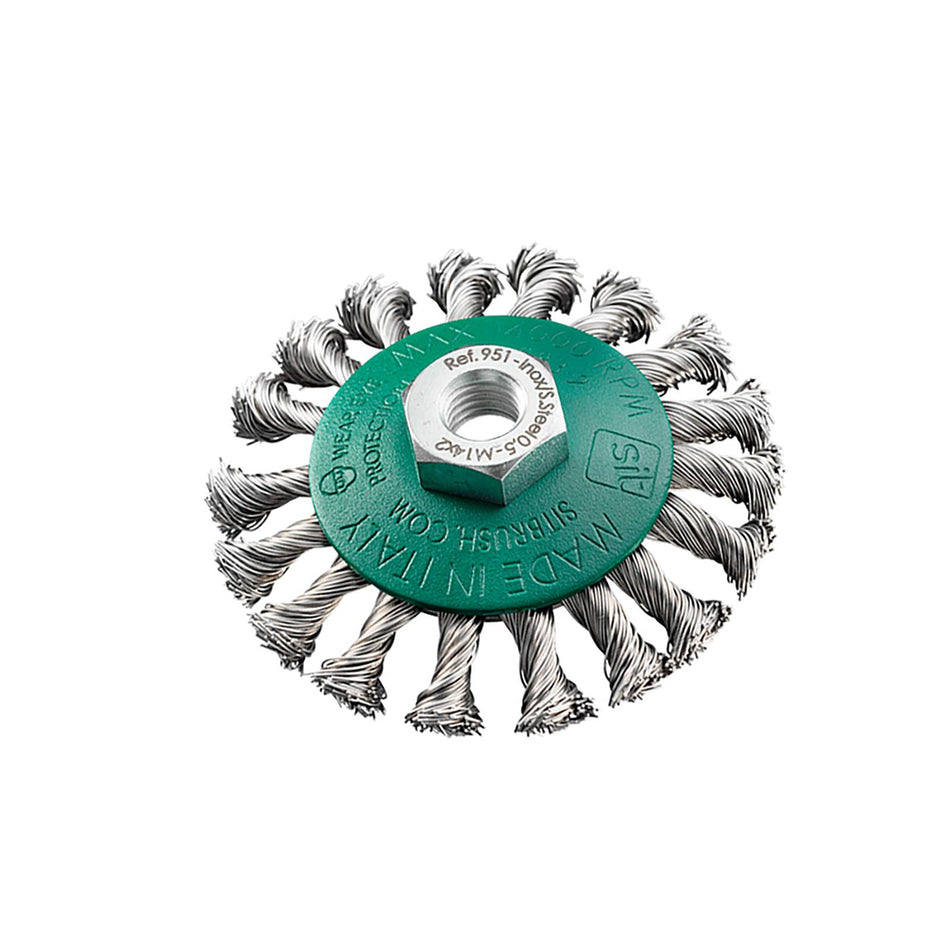 SIT Stainless Steel Twist Knot Conical Brush 120mm x M14