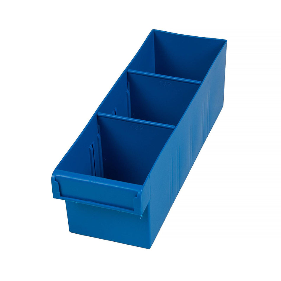 Fischer 100x100x300mm Spare Parts Tray With 2 Removeable Dividers Blue (Special Order)
