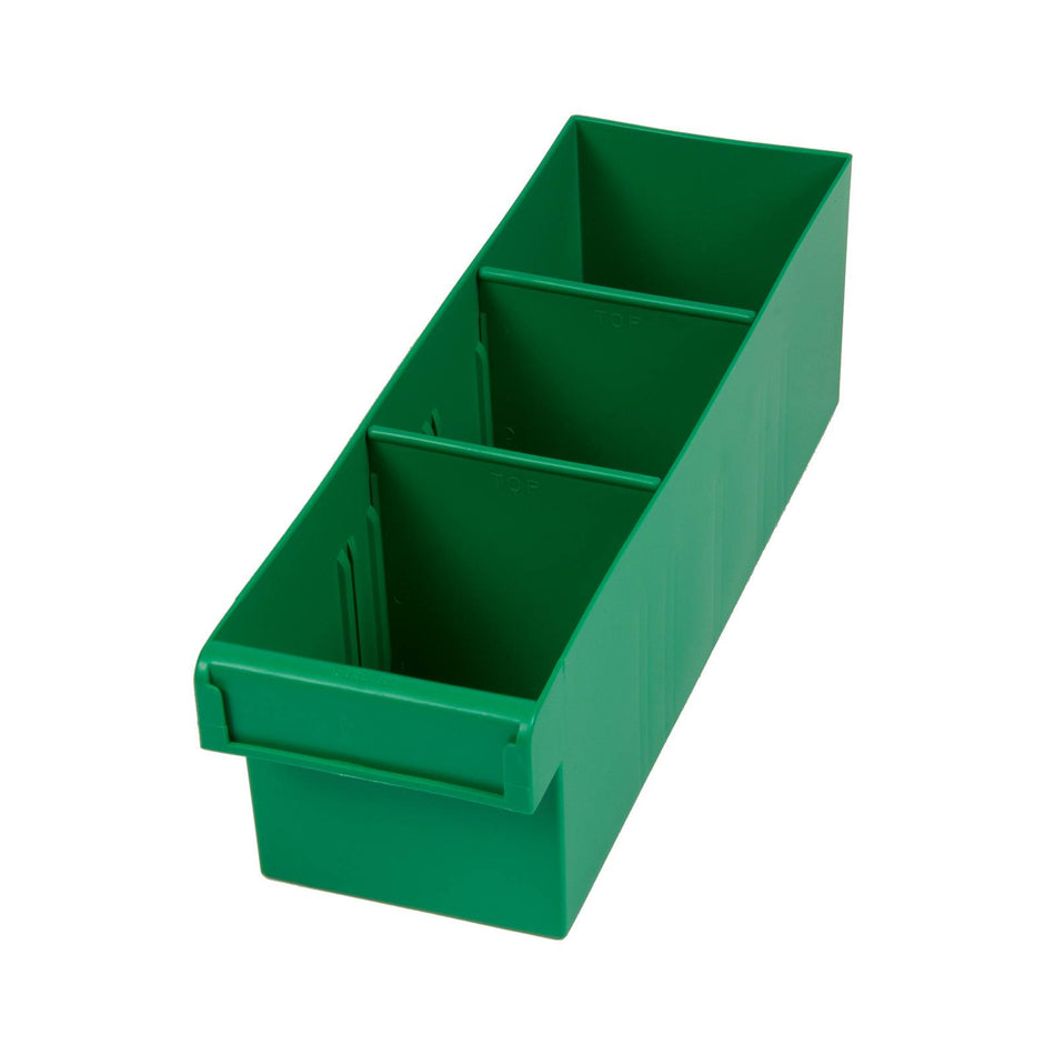 Fischer 100x100x300mm Spare Parts Tray With 2 Removeable Dividers Green (Special Order)