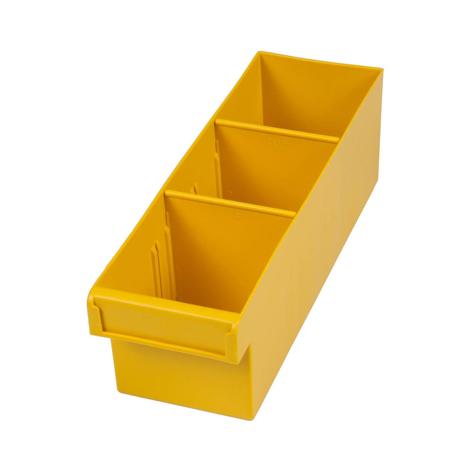 Fischer 100x100x300mm Spare Parts Tray With 2 Removeable Dividers Yellow (Special Order)