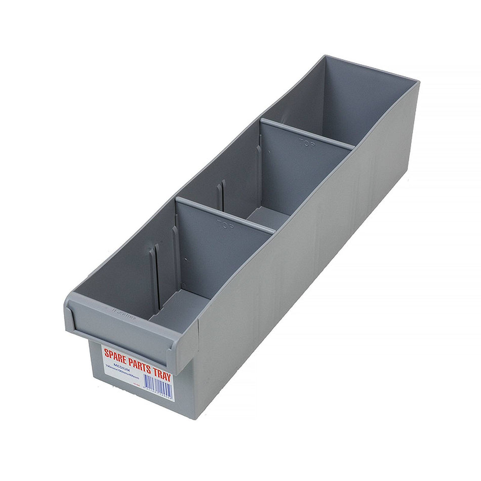 Fischer 100x100x400mm Spare Parts Tray With 2 Removeable Dividers Grey (Special Order)