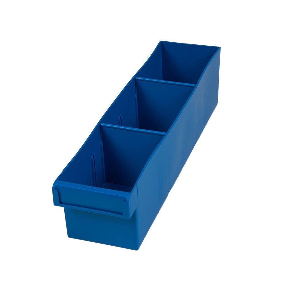 Fischer 100x100x400mm Spare Parts Tray With 2 Removeable Dividers Blue (Special Order)