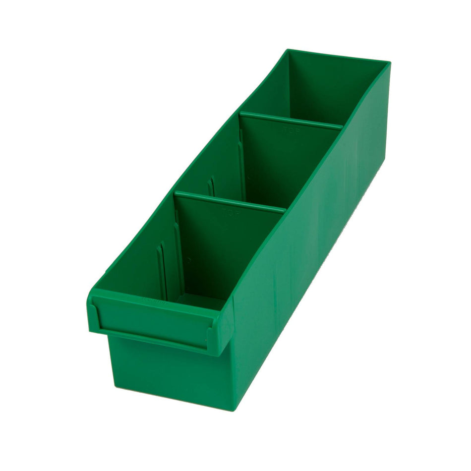 Fischer 100x100x400mm Spare Parts Tray With 2 Removeable Dividers Green (Special Order)