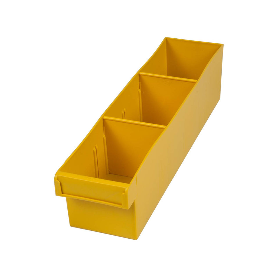 Fischer 100x100x400mm Spare Parts Tray With 2 Removeable Dividers Yellow (Special Order)
