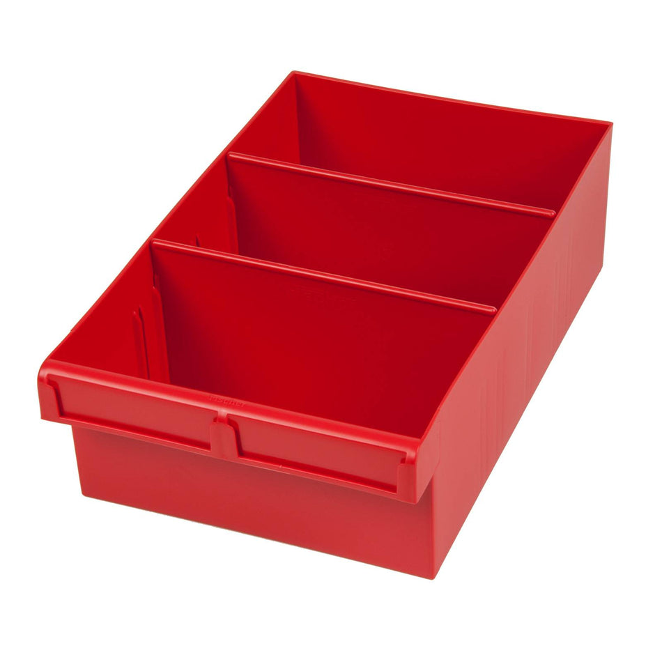 Fischer 200x100x300mm Spare Parts Tray With 2 Removeable Dividers Red (Special Order)