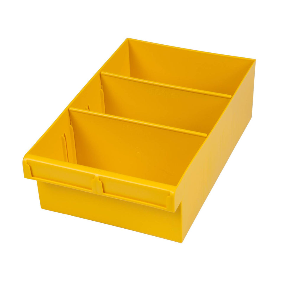 Fischer 200x100x300mm Spare Parts Tray With 2 Removeable Dividers Yellow (Special Order)