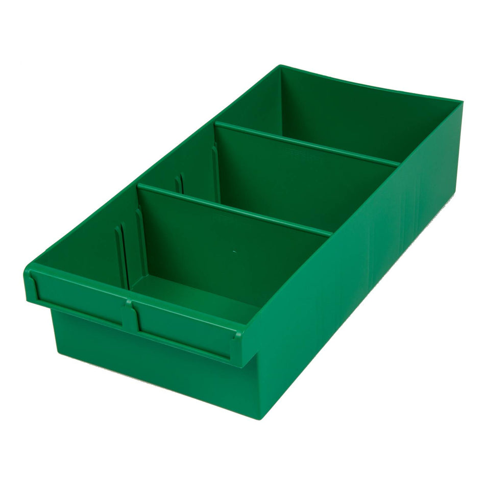 Fischer 200x100x400mm Spare Parts Tray With 2 Removeable Dividers Green (Special Order)