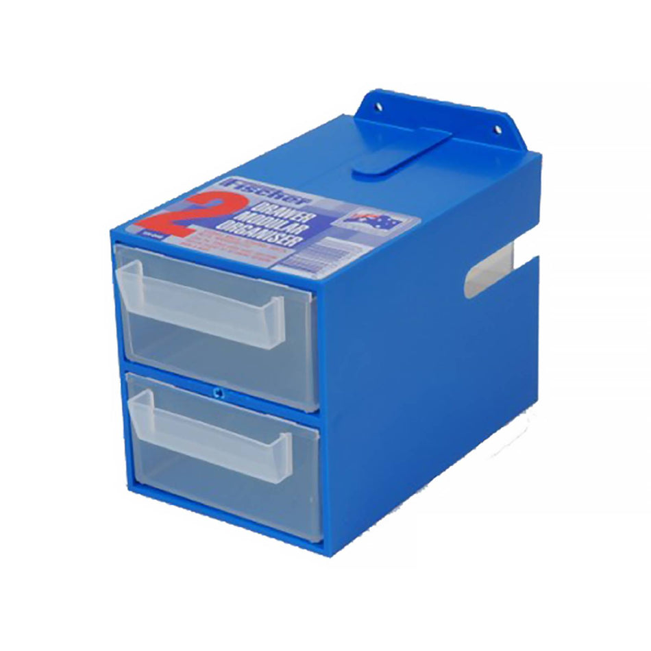 Fischer Blue/Clear 2 Drawer Organiser (Special Order)