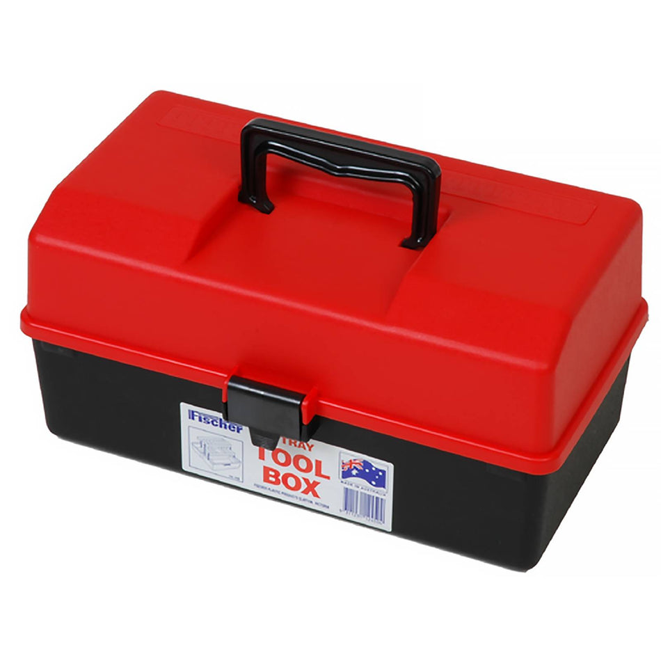 Fischer 338mm Red/Black 2 Tray Tool Box (Special Order)