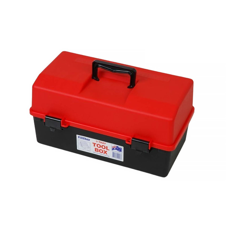 Fischer 400mm Red/Black 3 Tray Tool Box (Special Order)